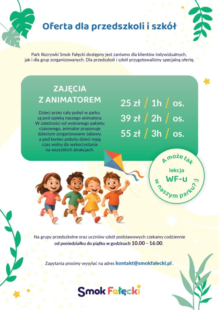 oferta sali zabaw w Krakowie dla przedszkoli i szkół